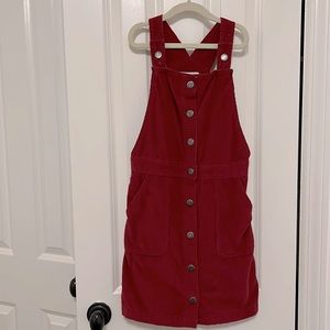 Old Navy kids’ red corduroy snap button dress L (10)